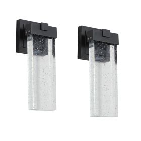 Outdoor Waterproof Transparent LED Crystal Wall Lamp  2 Packs With Light Sense