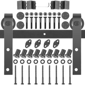 VEVOR Sliding Barn Door Hardware Kit, 11FT Barn Door Kit, 330LBS Load-Bearing Double Barn Door Hardware Kit, Carbon Steel Barn Door Track
