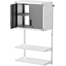 Metal Wall Cabinet with Lock and 3 Adjustable Shelves