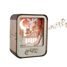 Music Park 3D Wooden Puzzles Castle Music Box Night Light DIY Crafts Model Kits Birthday and Christmas Gifts (Option: 04614132)