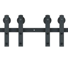 VEVOR 8FT Sliding Barn Door Hardware Kit, 330LBS Heavy Duty Barn Door Track Kit for Double Doors (Number of Doors: Double Door, Slide Rail Shape: I-Type)