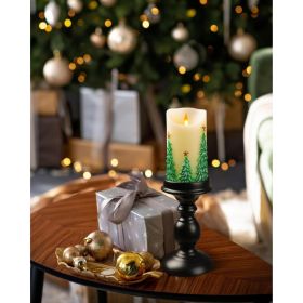 Christmas Tree Flameless Candles With Flickering Flame  Battery Operated Candles With With Remote Control And Timer Real Wax  Unscented  Home Hol (Option: Green)