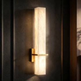 Alabaster Wall Sconce Light LED 3000K Modern Brass Wall Sconces With Natural Stone Shade, Indoor Wall Lights For Bathroom, Bedroom, Hallway (Option: 40CM)